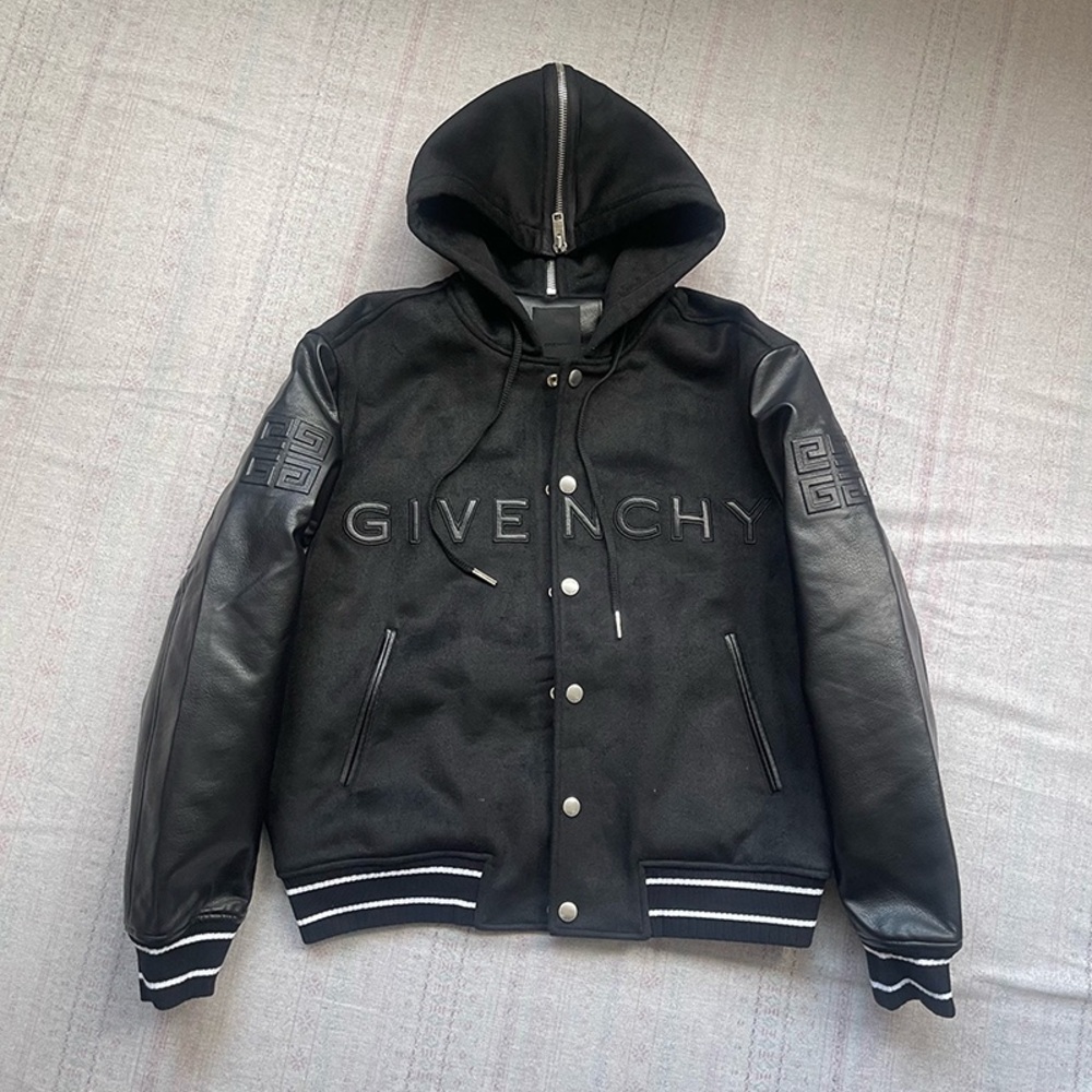 Givenchy Men's Logo Black Hooded Jacket